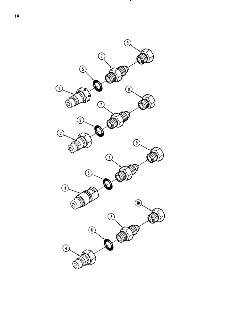 Схема запчастей Case IH 3650 - (14) - HYDRAULIC SELF-SEALING COUPLINGS 