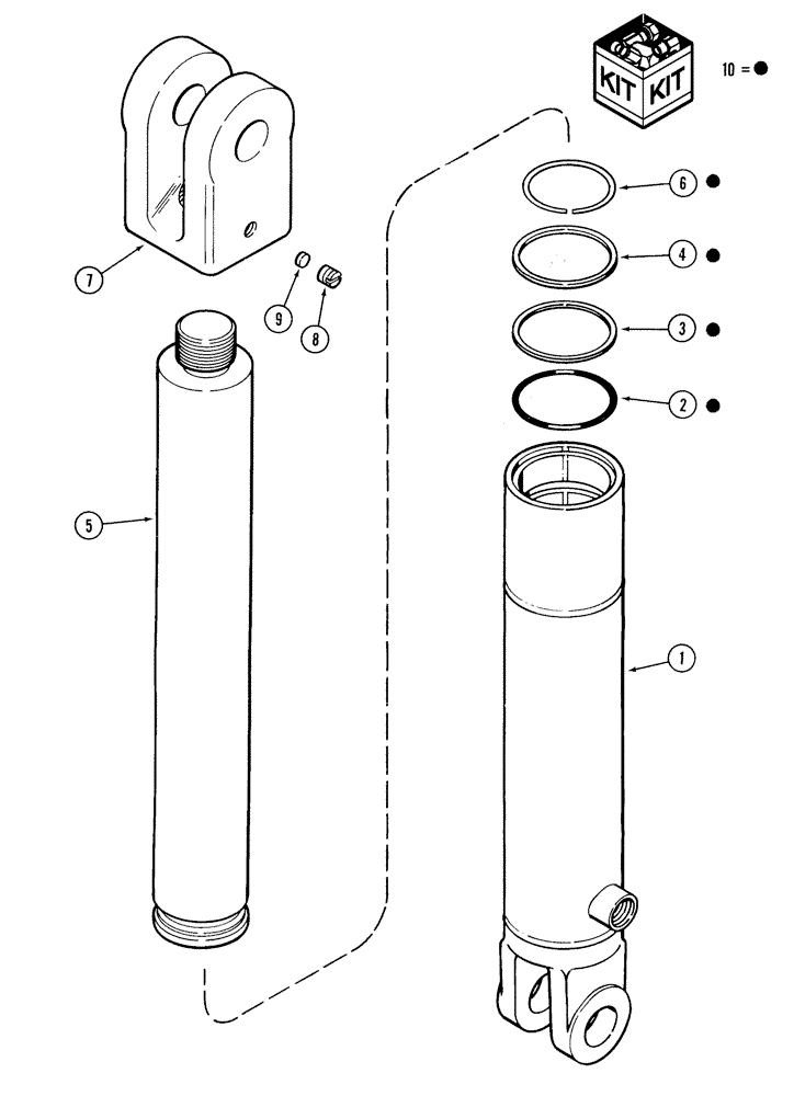 Схема запчастей Case IH 5500 - (8-22) - MARKER LIFT CYLINDER, 1345980C1 (2ND DATE RANGE) (08) - HYDRAULICS