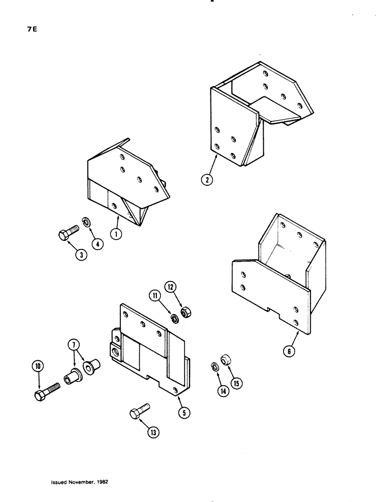 Схема запчастей Case IH 66L - (07E) - MOUNTING BRACKETS, 1290 AND 1410 TWO WHEEL DRIVE WITHOUT CAB (82) - FRONT LOADER & BUCKET