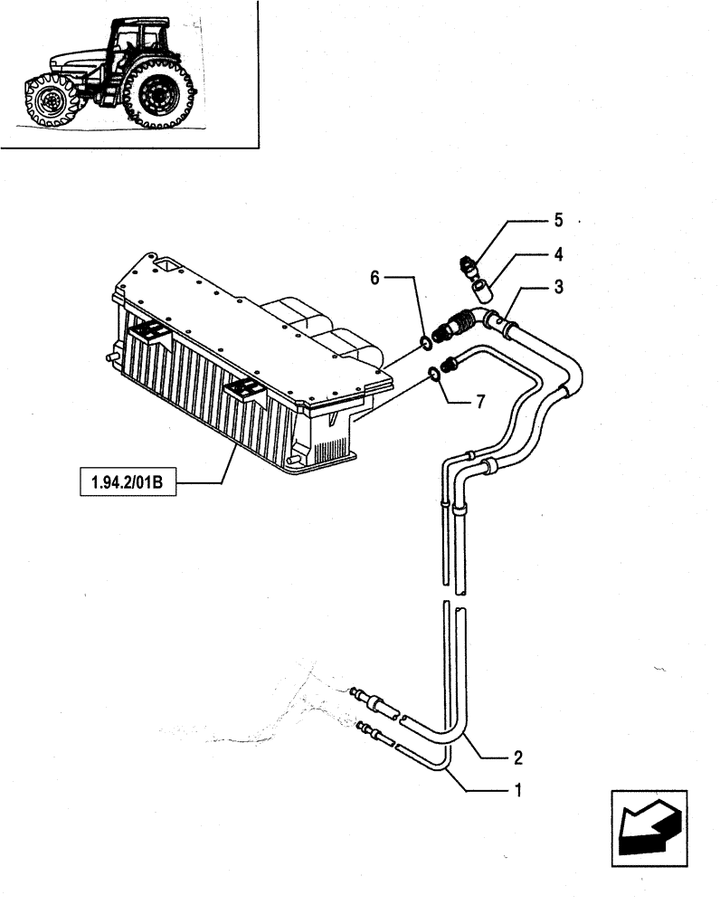 Схема запчастей Case IH JX80 - (1.94.2[05]) - (VAR.641-958) AIR CONDITIONING - SWITCH AND HOSES (10) - OPERATORS PLATFORM/CAB