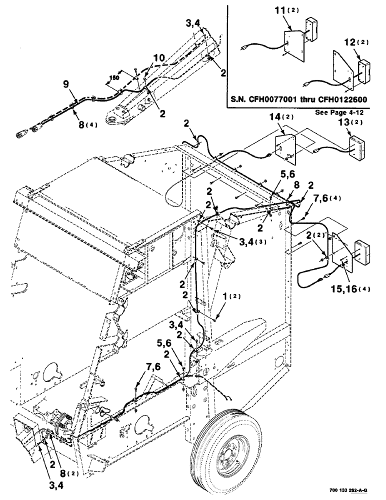 Схема запчастей Case IH 8465 - (4-10) - LIGHTING ASSEMBLY (06) - ELECTRICAL