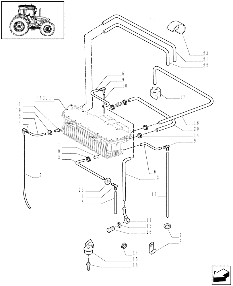 Схема запчастей Case IH JX95 - (1.92.94/01[02]) - (VAR.641-958) AIR CONDITIONING UNIT- PIPES (10) - OPERATORS PLATFORM/CAB