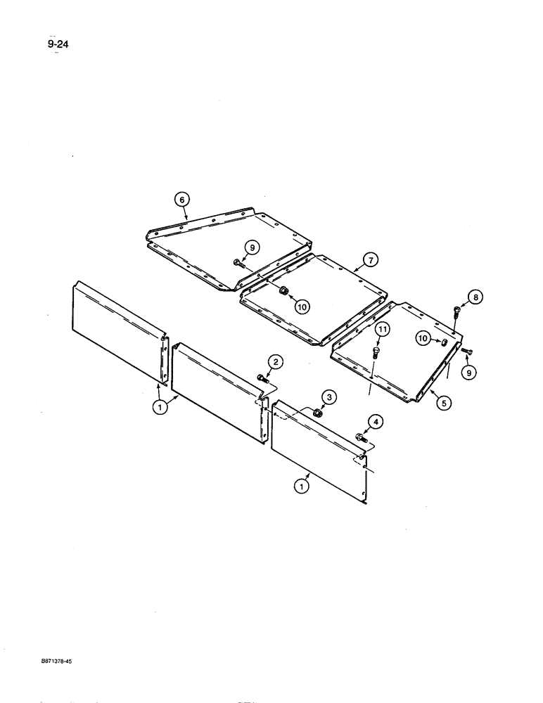 Схема запчастей Case IH 8600 - (9-024) - HOPPER PANELS, ALL GRAIN (09) - CHASSIS/ATTACHMENTS