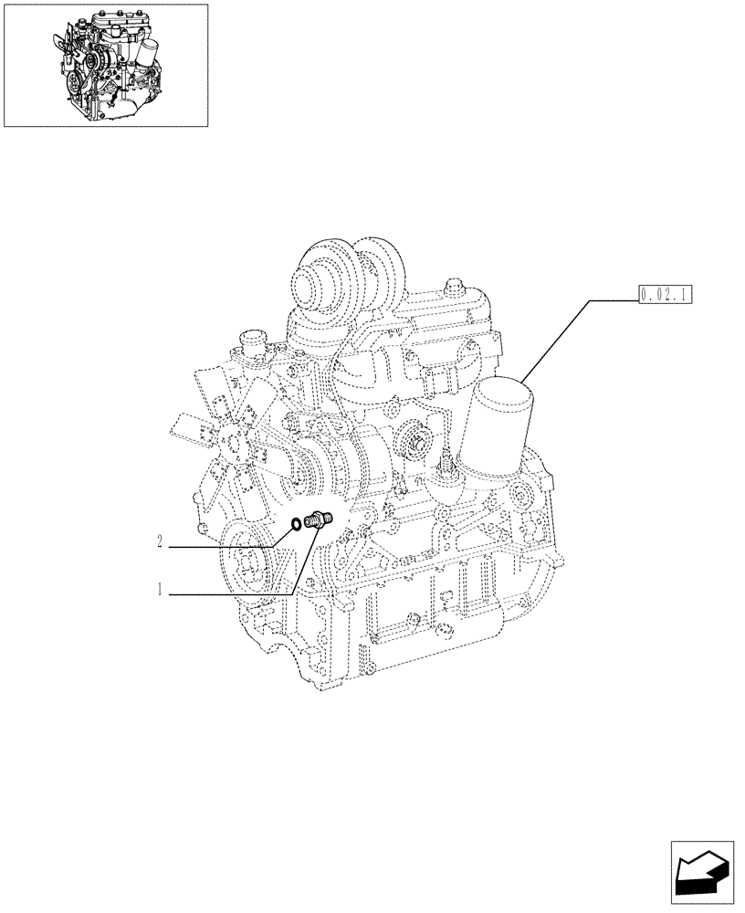 Схема запчастей Case IH JX60 - (0.30.5) - PIPING ENGINE OIL (01) - ENGINE