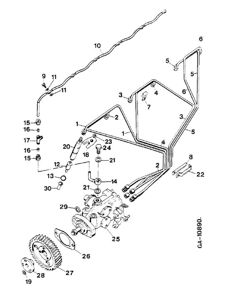 Схема запчастей Case IH D-358 - (11-029) - INJECTION PUMP, INJECTION LINES, NOZZLE HOLDER 