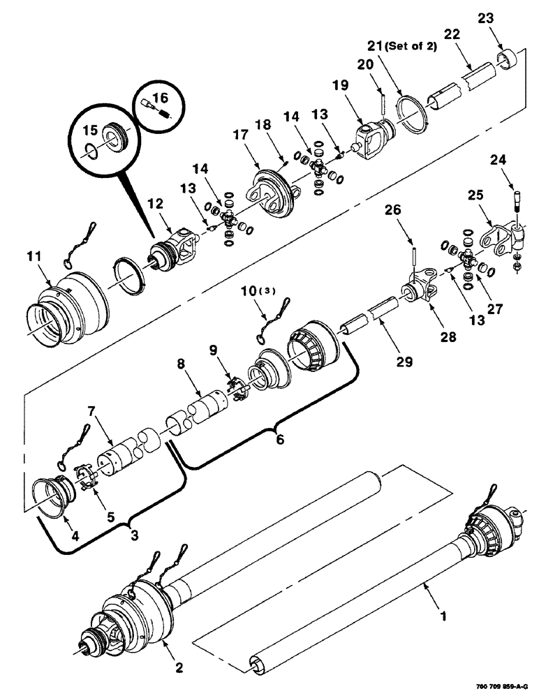 Схема запчастей Case IH 8455 - (2-02) - IMPLEMENT DRIVELINE ASSEMBLY (BONDIOLI), (S.N. CFH0078501 Driveline