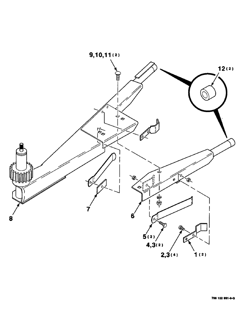 Схема запчастей Case IH 8455T - (6-08) - DUAL TWINE ARM ASSEMBLY (14) - BALE CHAMBER