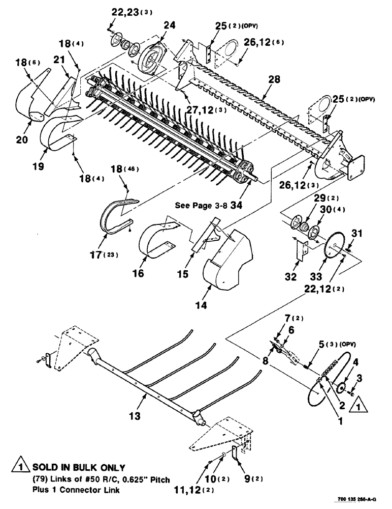 Схема запчастей Case IH 8435 - (3-04) - PICKUP AND SUPPORT ASSEMBLIES, SERIAL NUMBER CFH0124401 AND LATER Pickup