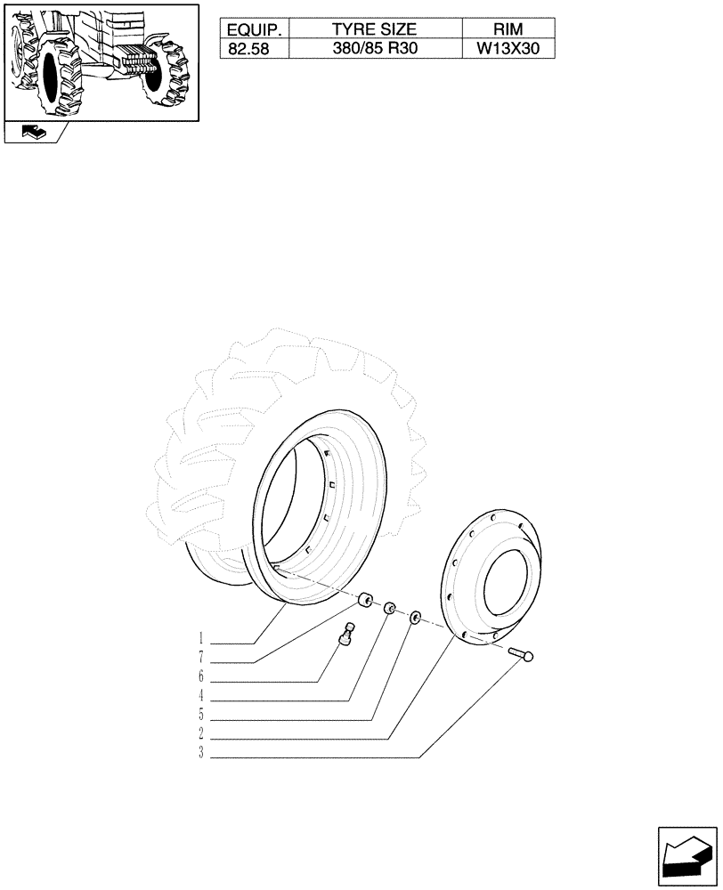 Схема запчастей Case IH PUMA 210 - (82.00[05]) - FRONT WHEELS (11) - WHEELS/TRACKS