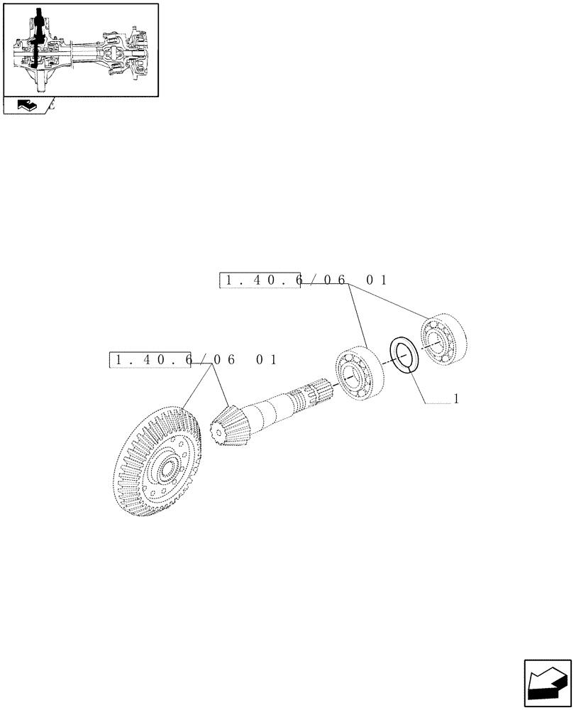 Схема запчастей Case IH MAXXUM 115 - (1.40.6/06[02]) - (CL.4) SUSPENDED FRONT AXLE W/MULTI-PLATE DIFF. LOCK, ST. SENSOR AND BRAKES - ADJUSTING SHIMS (VAR.330430) (04) - FRONT AXLE & STEERING