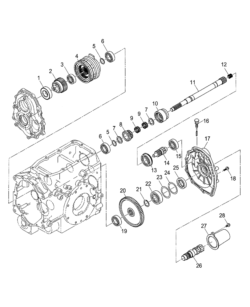 Схема запчастей Case IH DX25E - (03.06) - PTO GEARS (03) - TRANSMISSION