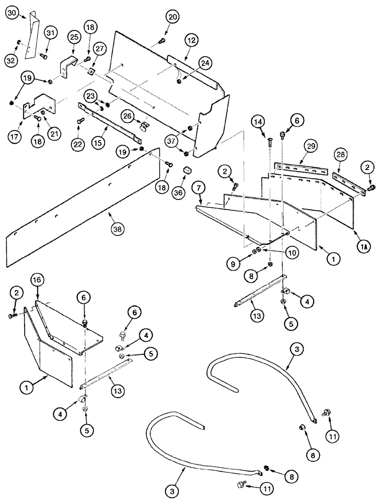 Схема запчастей Case IH 2388 - (09F-03) - STRAW SPREADER - SHIELDS (19) - STRAW SPREADER & CHOPPER