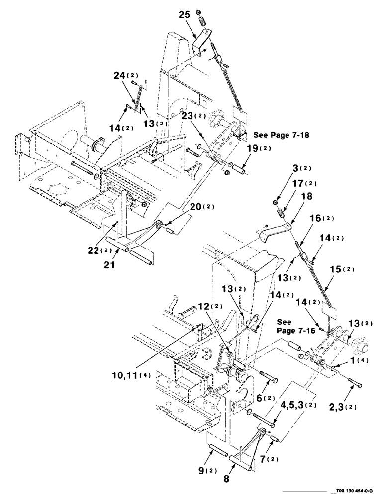 Схема запчастей Case IH 8315 - (7-12) - HEADER FLOTATION ASSEMBLY, LOWER (09) - CHASSIS