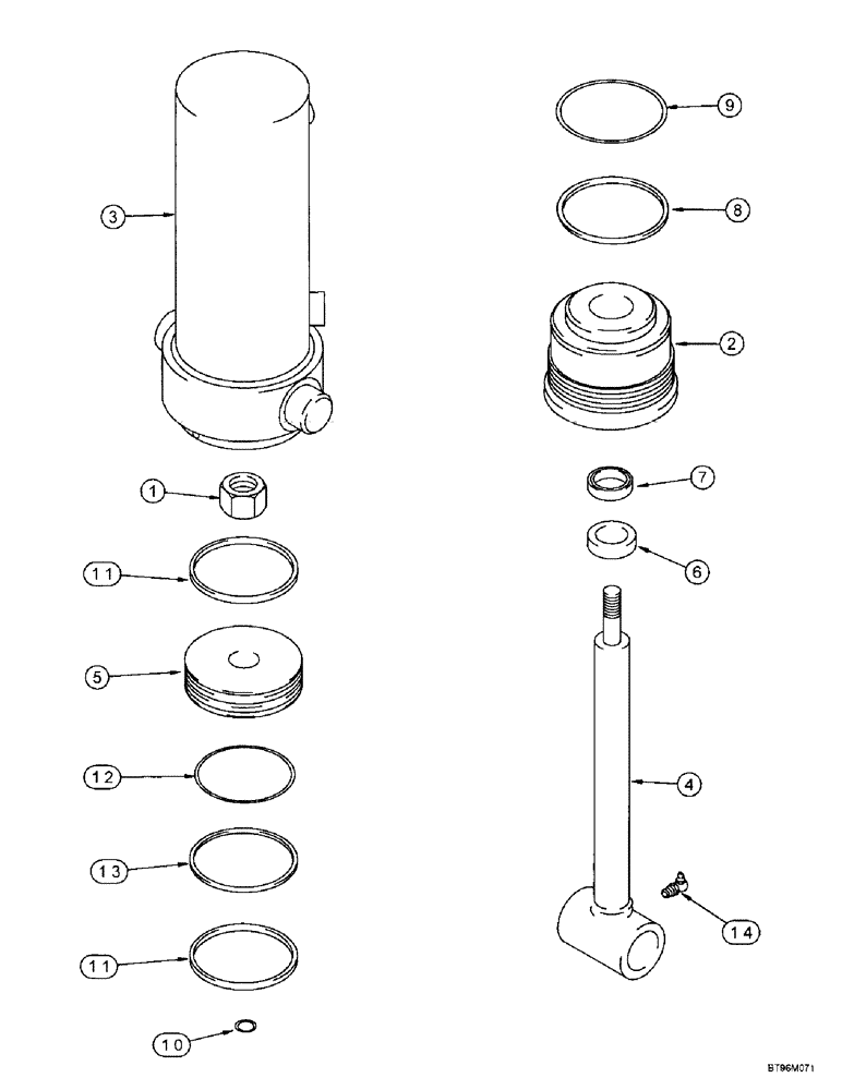 Схема запчастей Case IH 955 - (8-113A) - HYDRAULIC CYLINDER - 247402A2, 4-3/4 ID X 7-1/4 INCH STROKE (GLAND TYPE) CARRYING WHEEL W/HYDRAFORCE (08) - HYDRAULICS