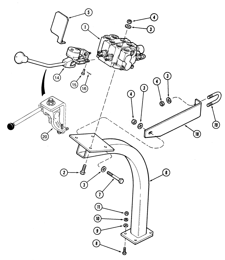 Схема запчастей Case IH 520 - (8-18) - EXTERNAL VALVE MOUNTING, TRACTORS WITH ROPS (08) - HYDRAULICS