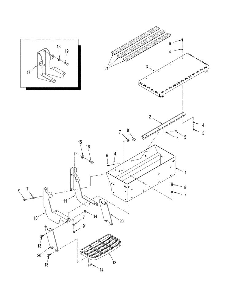 Схема запчастей Case IH STEIGER 335 - (09-45) - STORAGE BOX (09) - CHASSIS