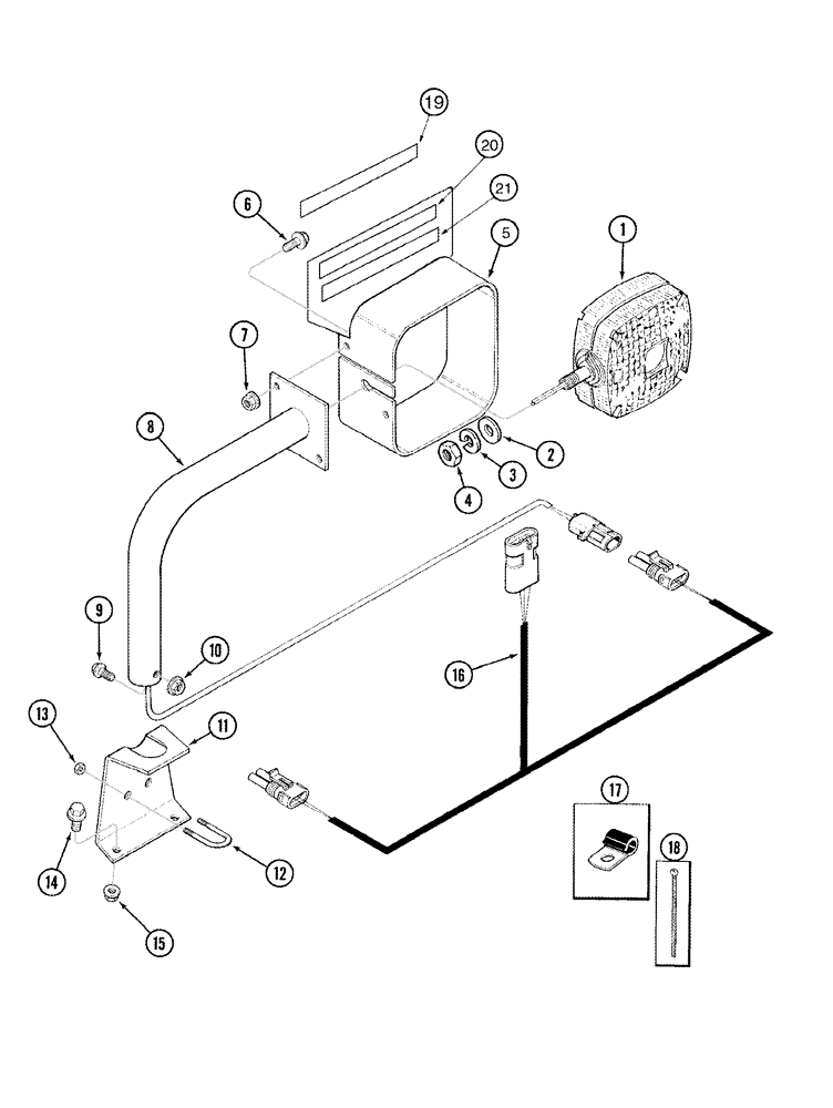 Схема запчастей Case IH 1020 - (04-02) - WIRING HARNESS AND LAMP MOUNTING (04) - ELECTRICAL SYSTEMS