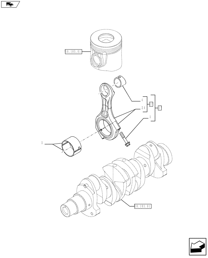 Схема запчастей Case IH F4DFE413B A002 - (10.105.02) - CONNECTING ROD (84496915) (10) - ENGINE