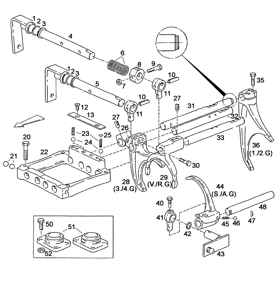 Схема запчастей Case IH C55 - (06-35[02]) - TRANSMISSION GEAR SHIFT CONTROL (06) - POWER TRAIN