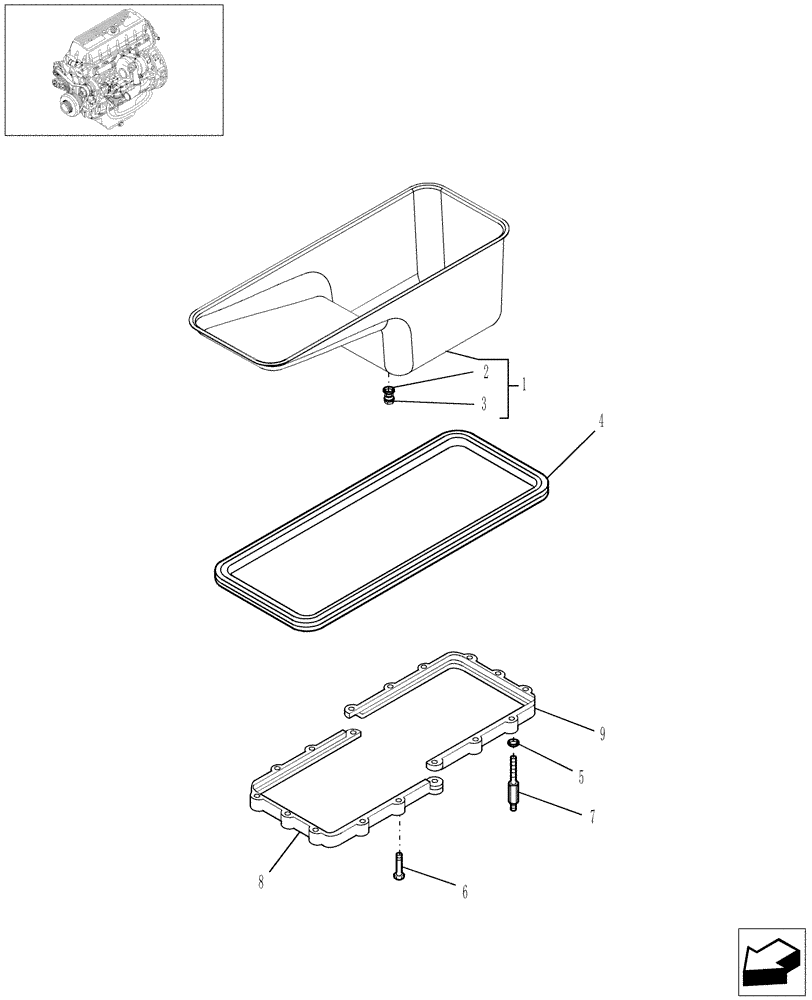 Схема запчастей Case IH 8120 - (10.102.02[02]) - OIL SUMP & RELATED PARTS - 8120/8120(LA) (10) - ENGINE