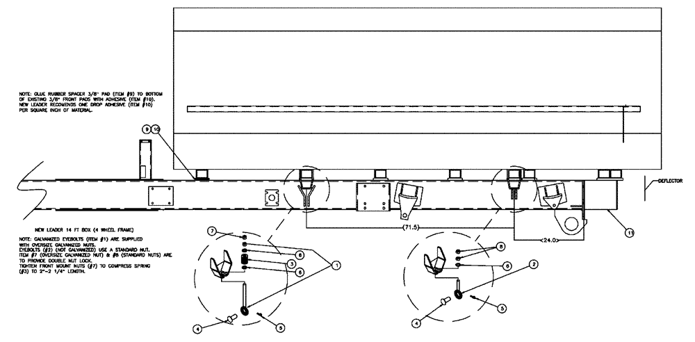 Схема запчастей Case IH FLX4375 - (10-015) - BED MOUNT HARDWARE, N-LEADER Options