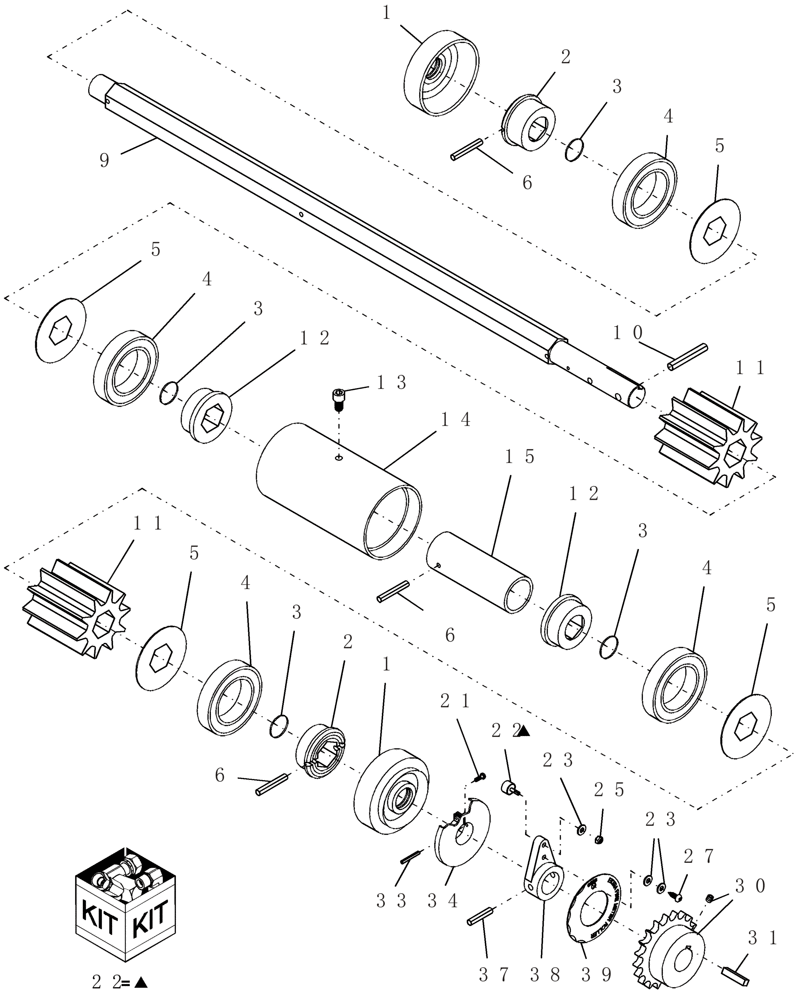 Схема запчастей Case IH ADX3360 - (L.10.F[18]) - METER ROLLERS L - Field Processing