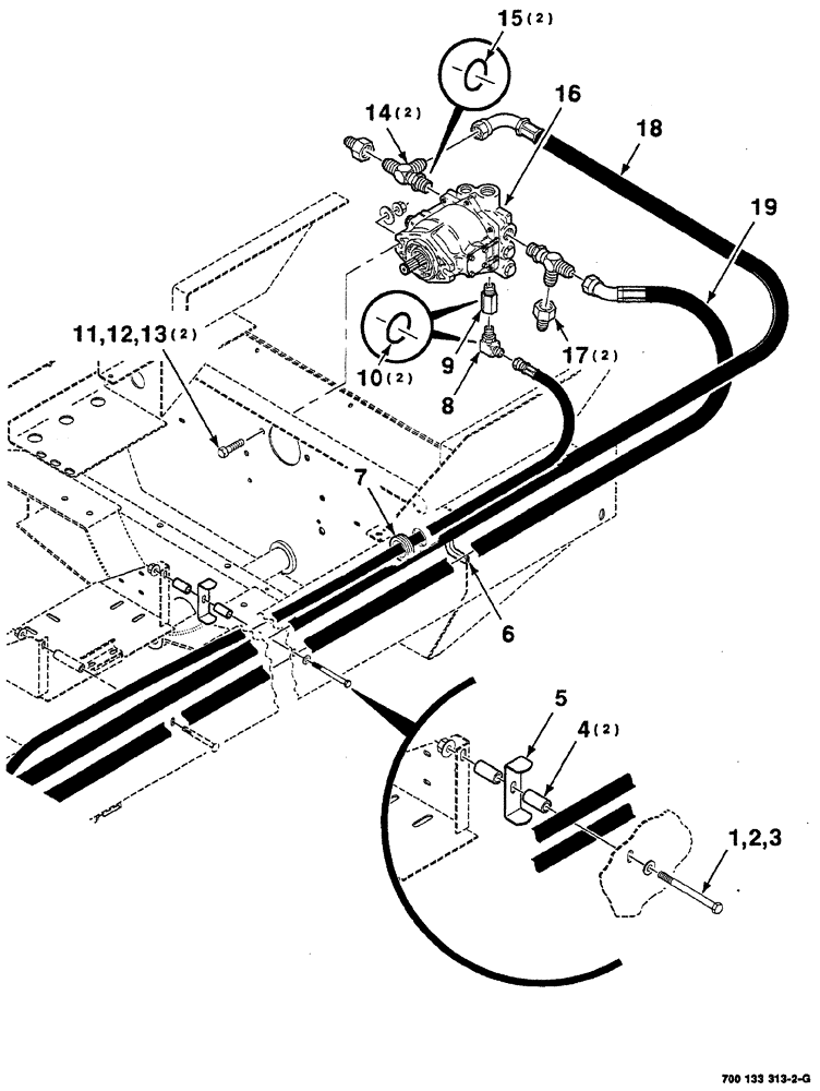 Схема запчастей Case IH 8870 - (08-54) - HEADER DRIVE HYDRAULIC ASSEMBLY (35) - HYDRAULIC SYSTEMS