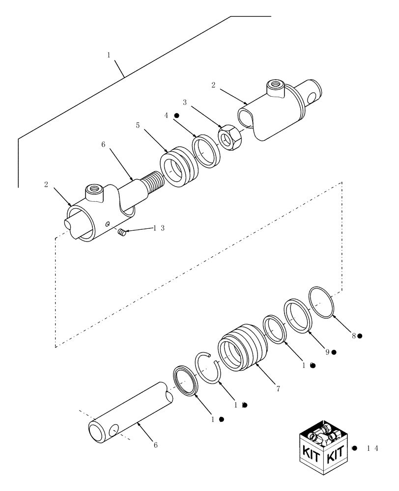 Схема запчастей Case IH DCX131 - (07.02[1]) - HYDRAULIC CYLINDER, MASTER, PRIOR TO PIN HCA0008165 (07) - HYDRAULICS