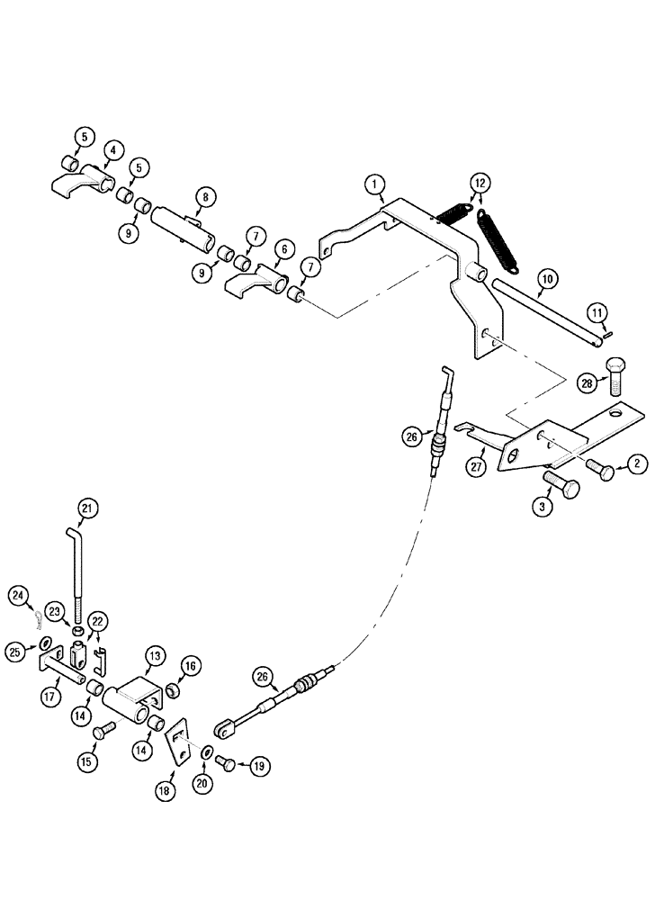 Схема запчастей Case IH C70 - (06-26) - RANGE SHIFT LINKAGE (06) - POWER TRAIN