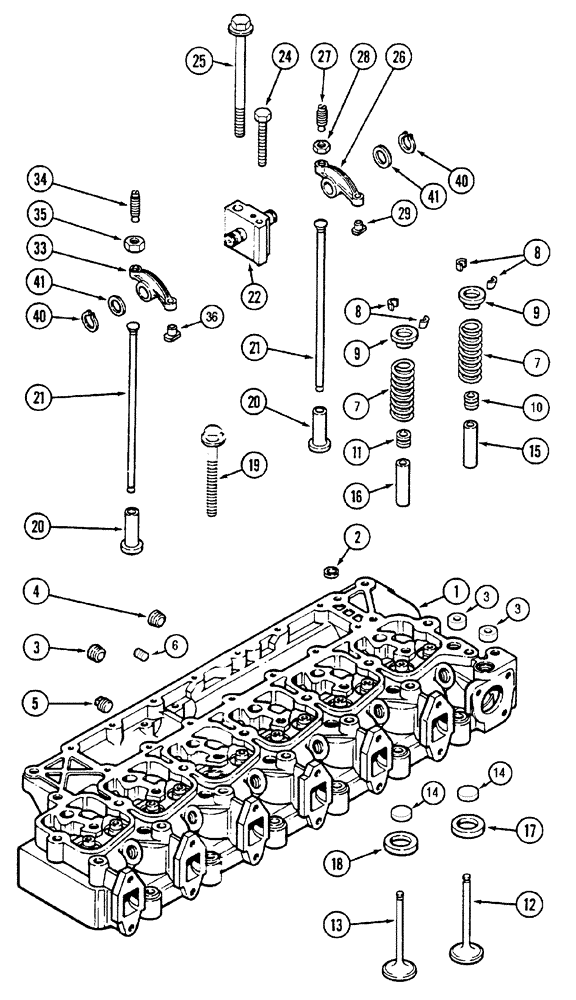 Схема запчастей Case IH MX170 - (02-21) - VALVE MECHANISM (10) - ENGINE