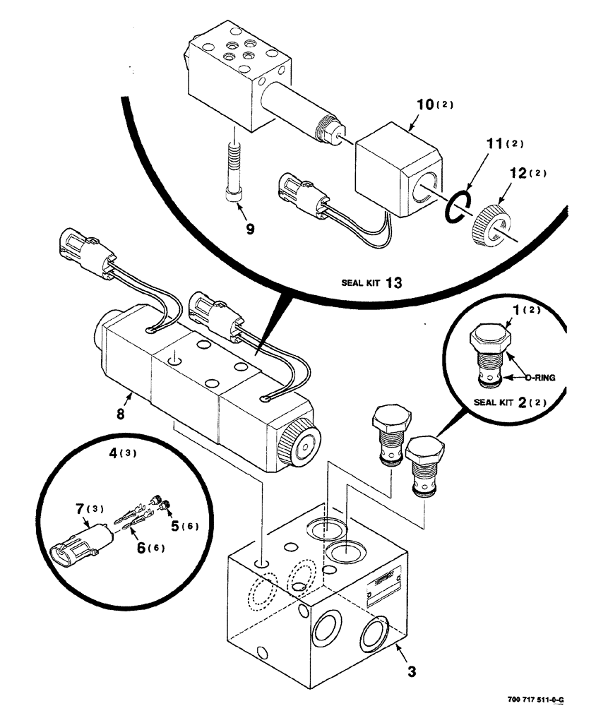 Схема запчастей Case IH RS561A - (8-042) - HYDRAULIC CONTROL VALVE ASSEMBLY,  MESH WRAP,  700717511 COMPLETE (07) - HYDRAULICS