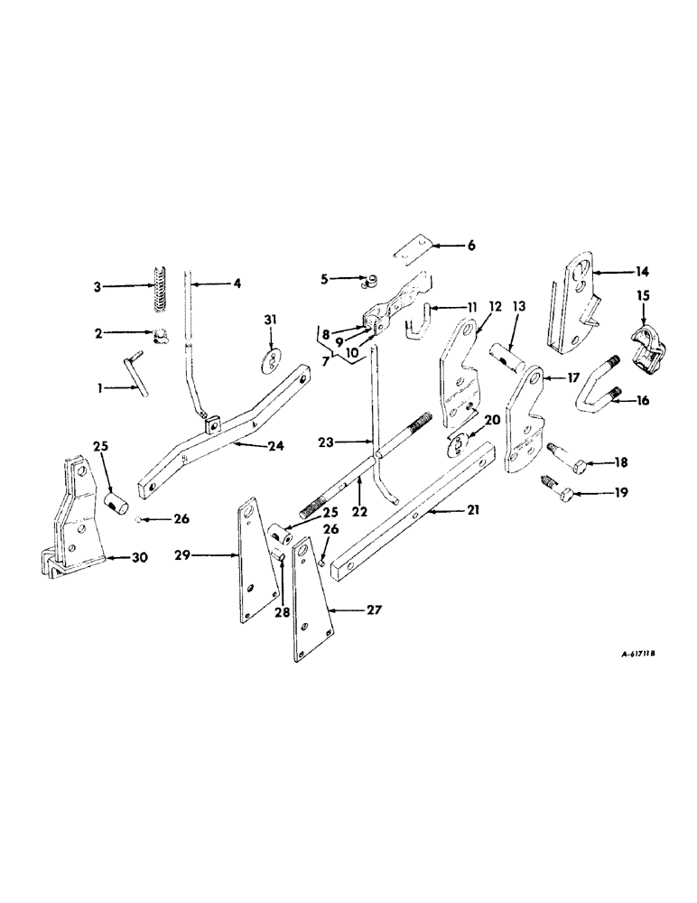 Схема запчастей Case IH 865 - (AK-15) - FIRST AND SECOND GANG PARALLEL LINKAGE 