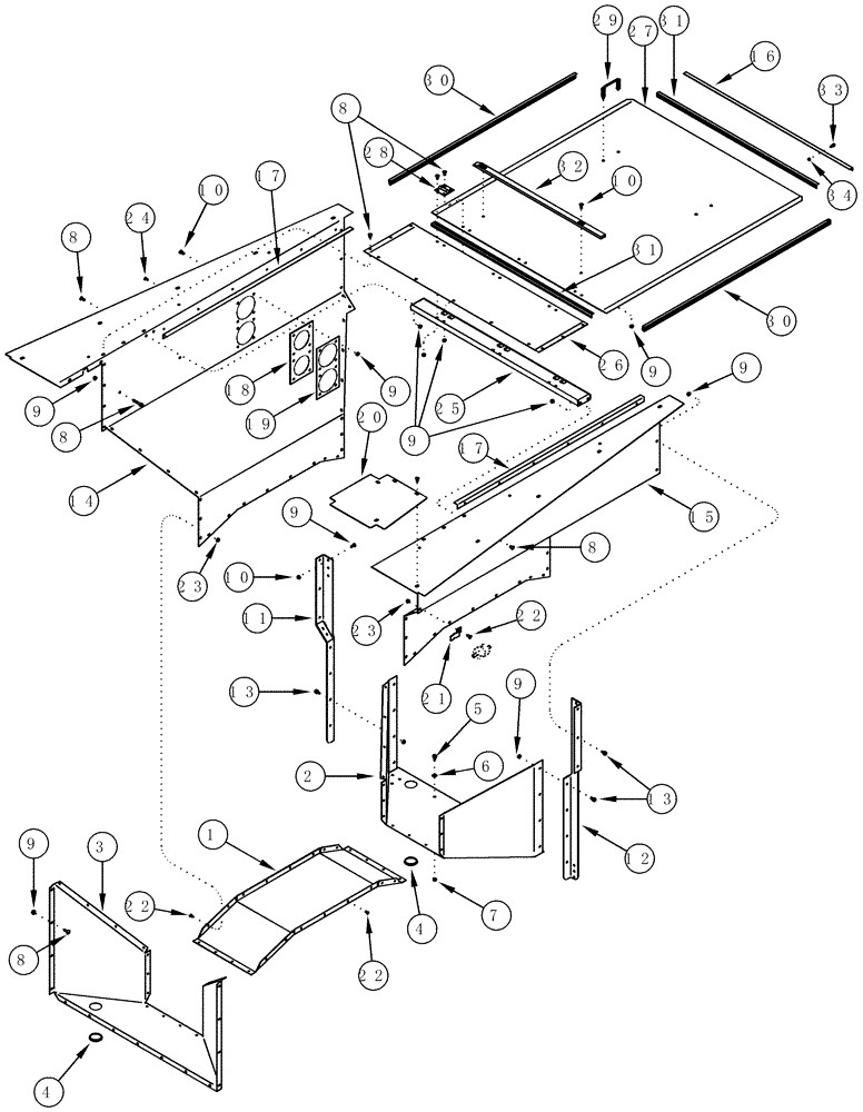 Схема запчастей Case IH CPX610 - (09C-22) - AIR TUNNEL - BTW JJC0250100 & JJC0250199 (15) - HANDLING SYSTEM