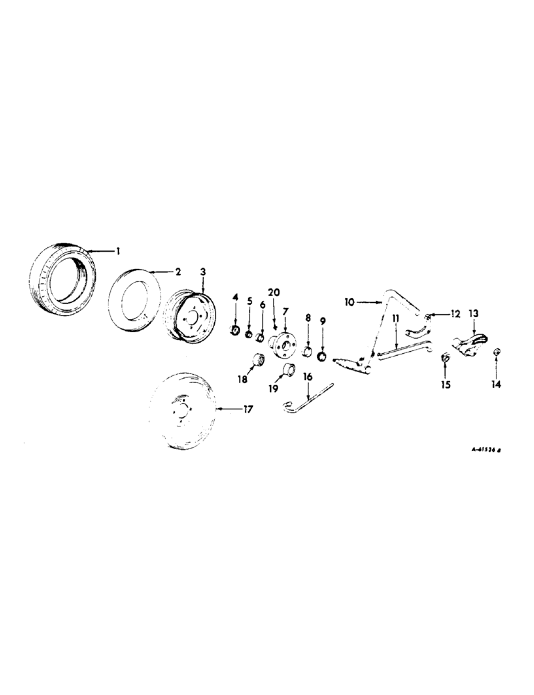 Схема запчастей Case IH 309 - (M-17) - REAR FURROW WHEEL, TRIP BEAM, 1960 TO 1964 