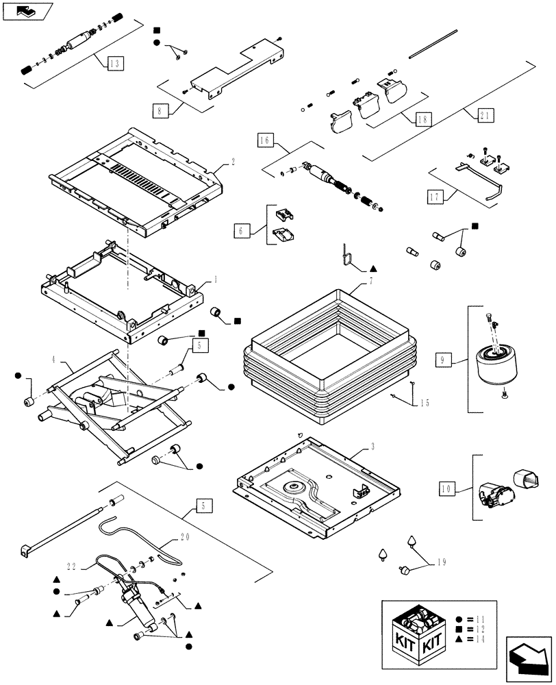 Схема запчастей Case IH 4420 - (01-016[04]) - KIT, AIR SUSPENSION ASSEMBLY, AIR2000, SN Y9T026002 AND AFTER Cab Interior