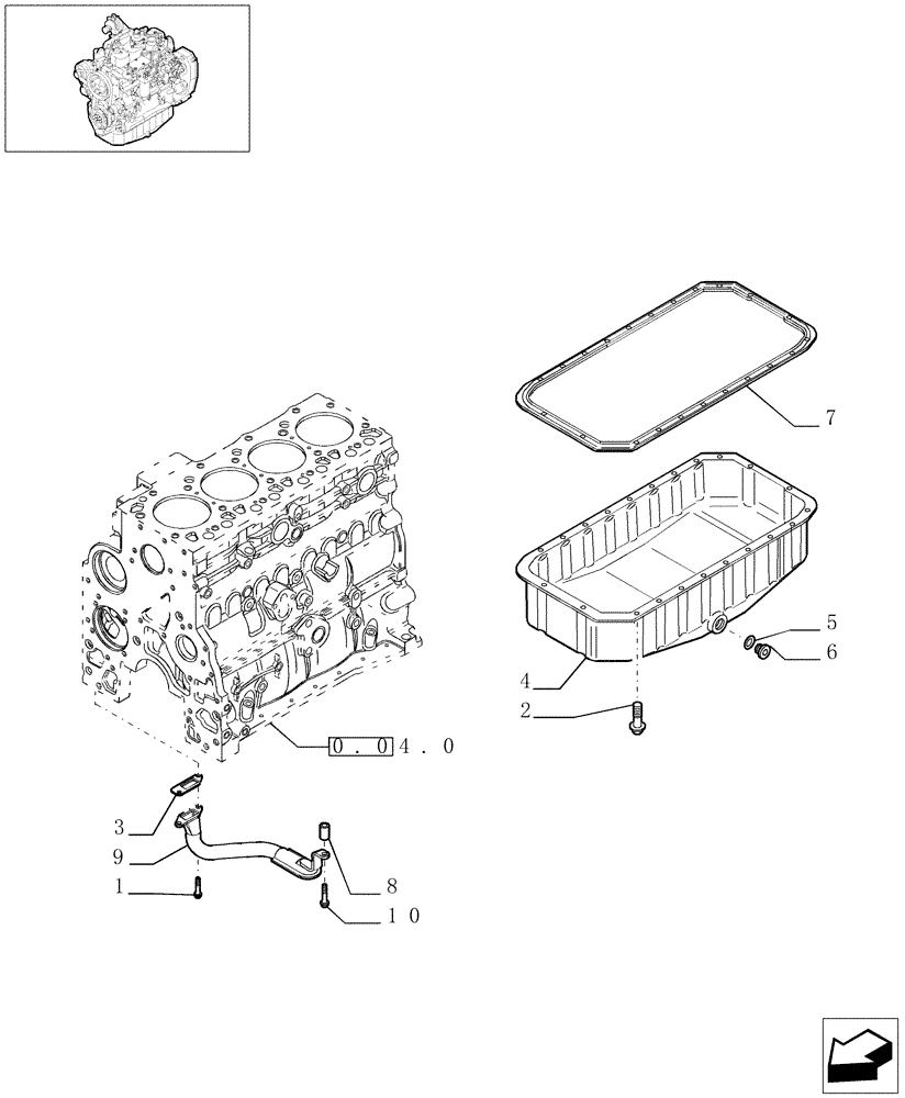 Схема запчастей Case IH F4GE9484A J602 - (0.04.2[01]) - ENGINE OIL SUMP (504051882) 