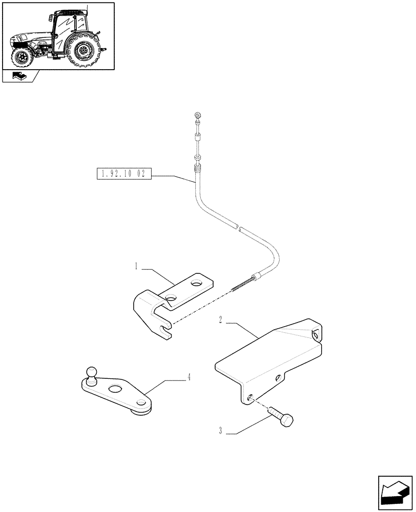 Схема запчастей Case IH FARMALL 105V - (1.10.0) - THROTTLE CONTROL LINKAGE (02) - ENGINE EQUIPMENT