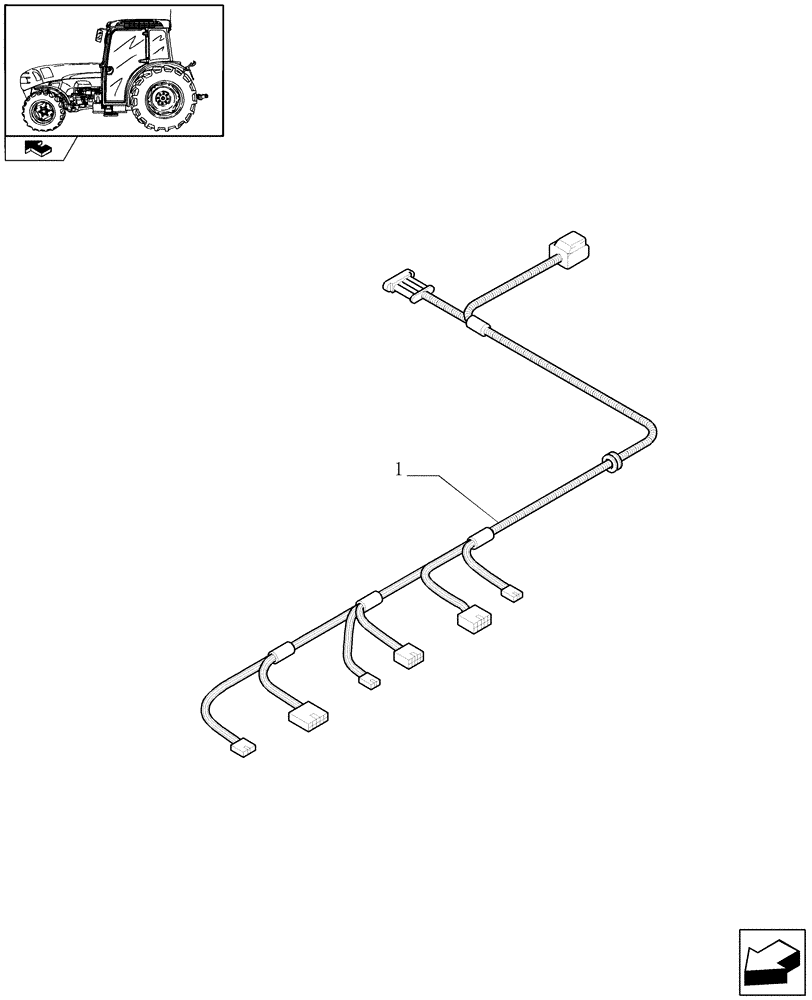 Схема запчастей Case IH FARMALL 105N - (1.75.4/03) - HYDRAULIC RIGHT LIFTING ROD - ELECTRICAL CABLE (VAR.335965-337965-330966-332966 / 743536) (06) - ELECTRICAL SYSTEMS