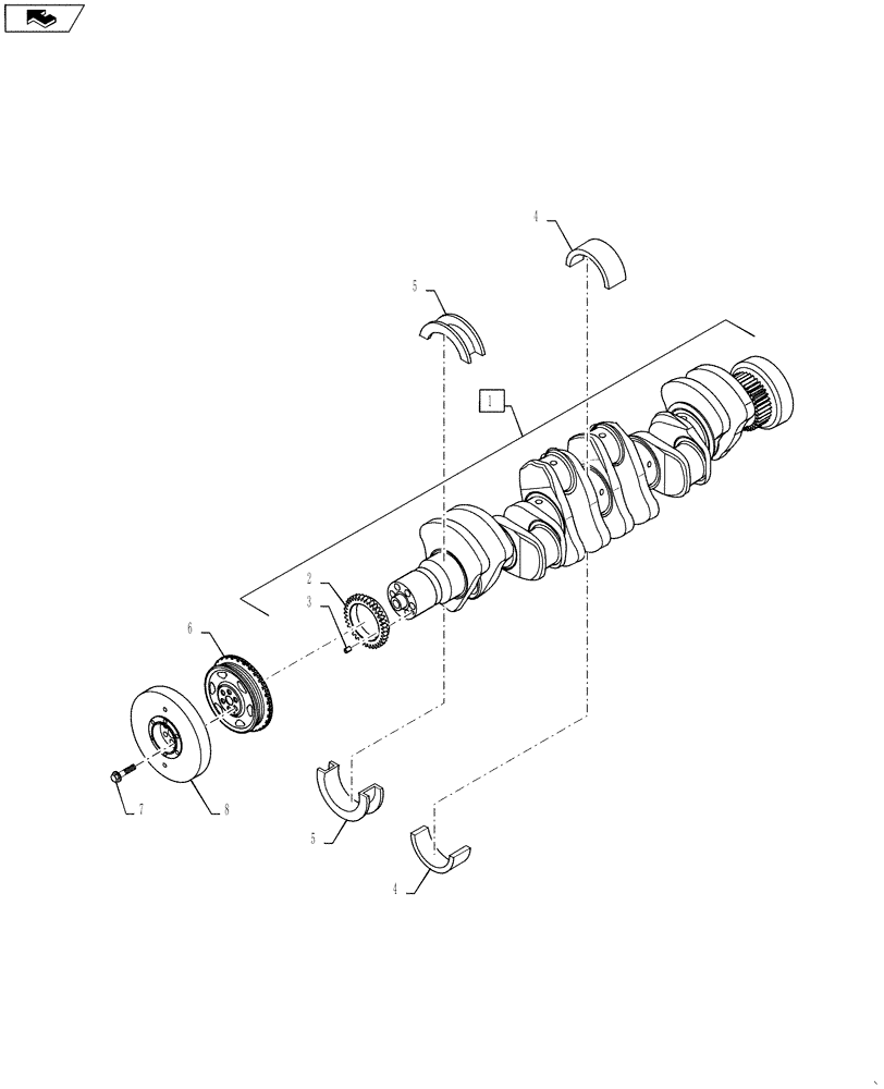 Схема запчастей Case IH 3330 - (10.103.02) - CRANKSHAFT & PULLEY (10) - ENGINE