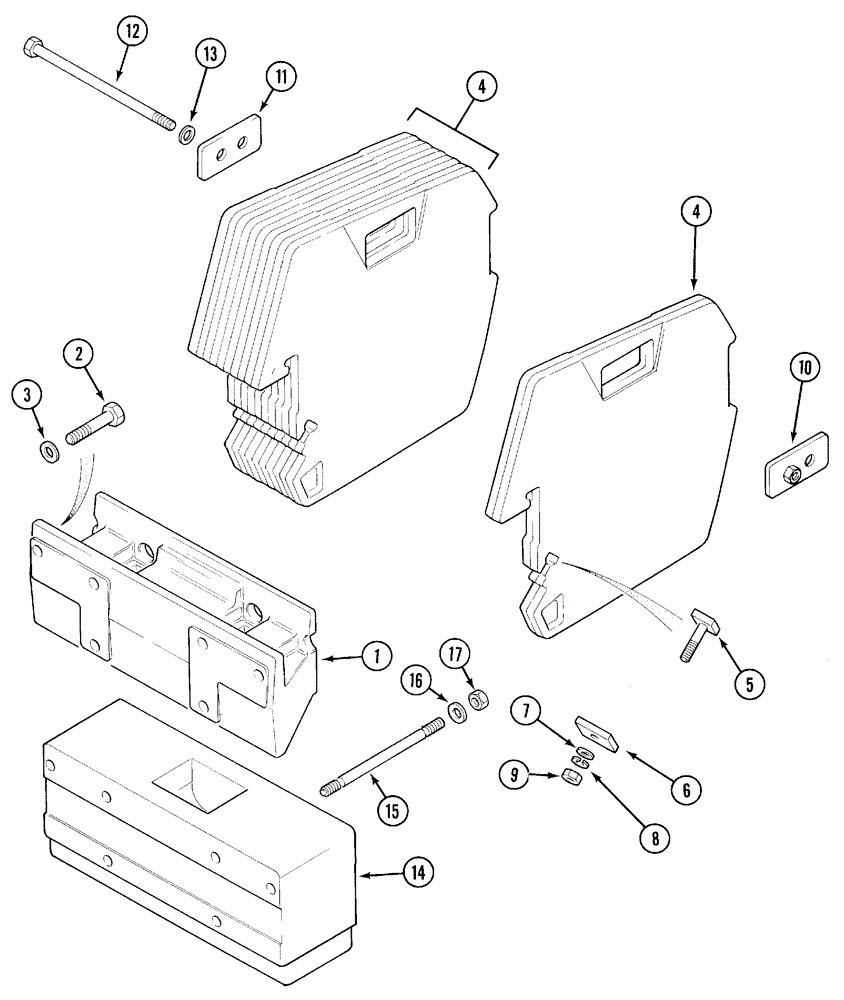 Схема запчастей Case IH 5130 - (9-154) - WEIGHTS, FRONT (09) - CHASSIS/ATTACHMENTS