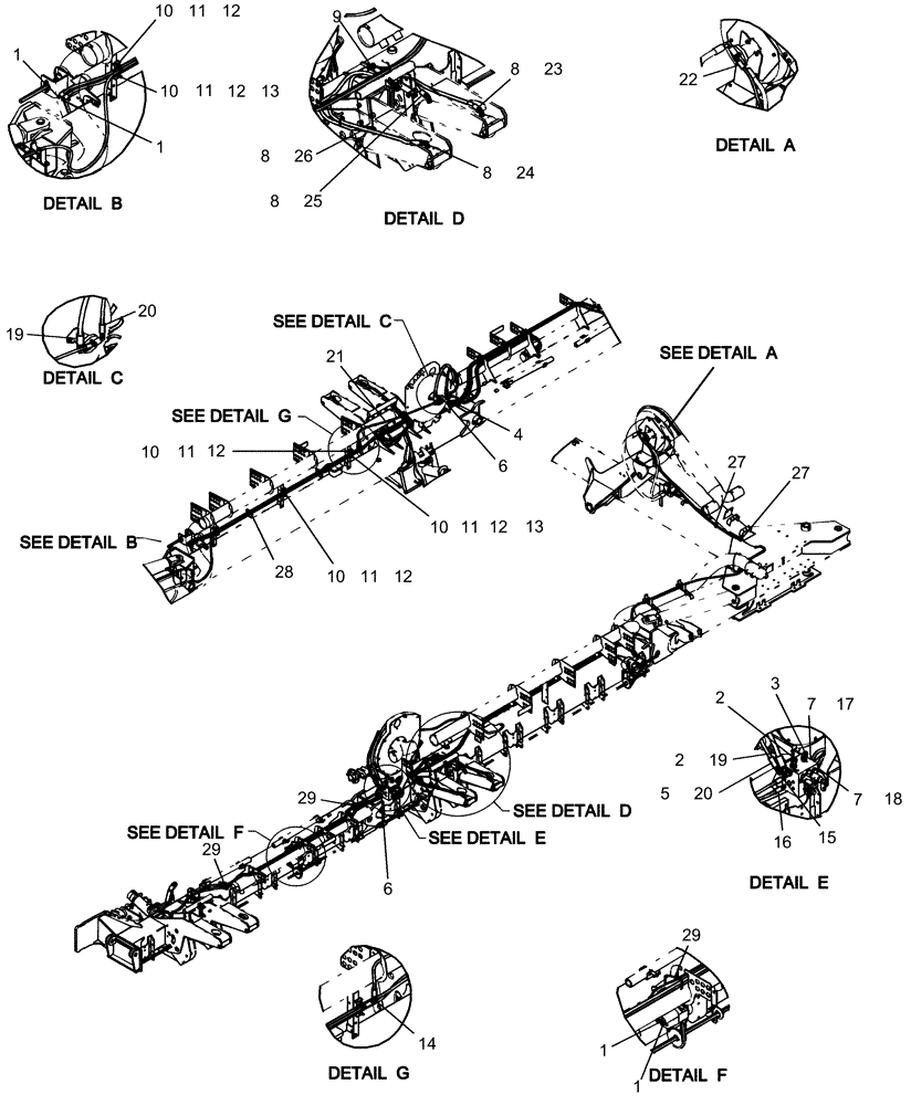 Схема запчастей Case IH 1260 - (35.220.07) - HYDRAULICS - ACCUROW MID WING (35) - HYDRAULIC SYSTEMS