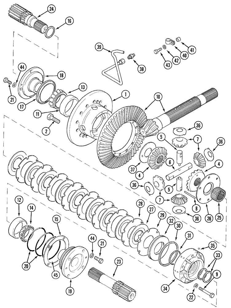 Схема запчастей Case IH 5220 - (6-030) - TRANSMISSION, DIFFERENTIAL ASSEMBLY (06) - POWER TRAIN