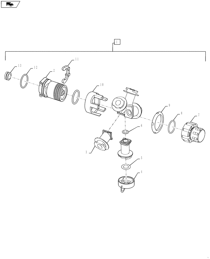 Схема запчастей Case IH 3330 - (75.130.22) - WILGER, 5-WAY NOZZLE (75) - SOIL PREPARATION