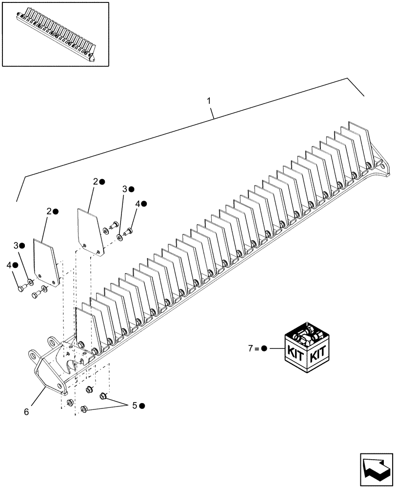 Схема запчастей Case IH 8120 - (88.230.11[01]) - KNIFE FRAME, FIXED; FOR USE W/3X3 INTEGRATED CHOPPER, BSN, YAG208311 (88) - ACCESSORIES