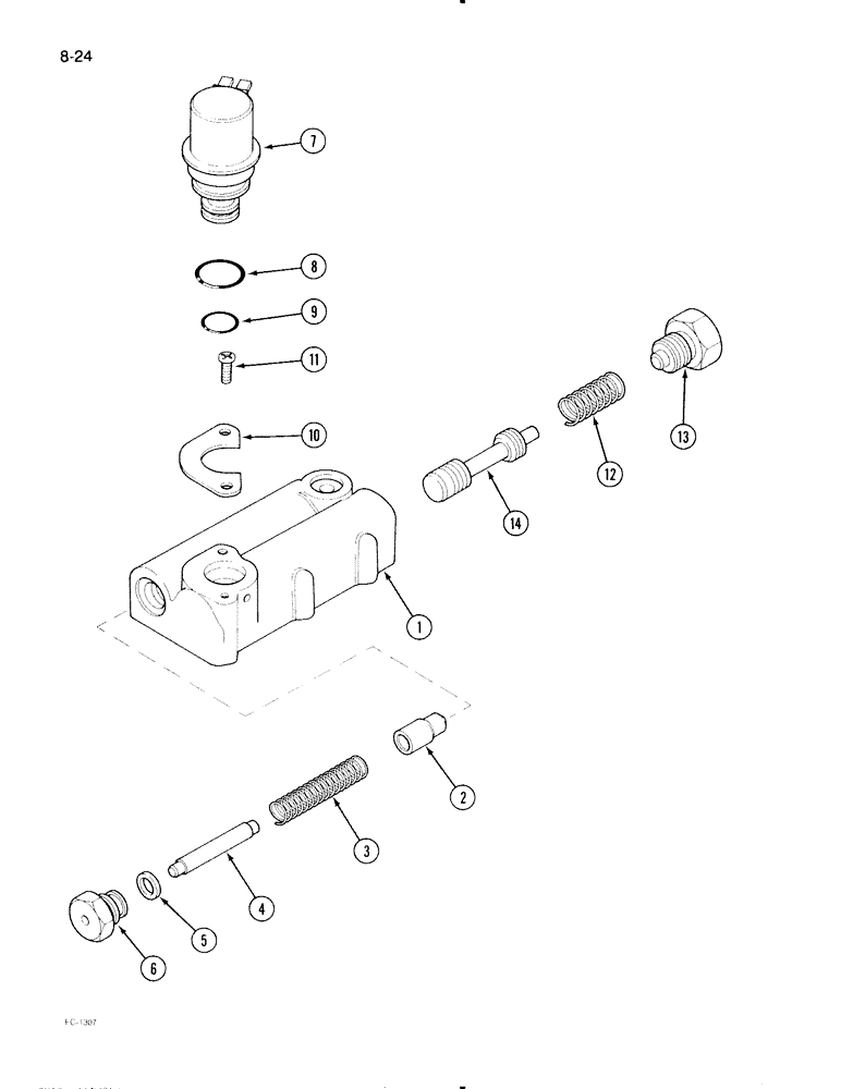 Схема запчастей Case IH 695 - (8-24) - REGULATOR VALVE ASSEMBLY, TWO SPEED POWER SHIFT (08) - HYDRAULICS