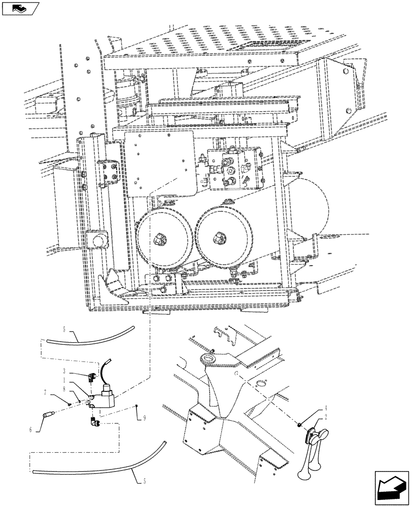 Схема запчастей Case IH TITAN 3530 - (36.200.01) - AIR HORN (36) - PNEUMATIC SYSTEM