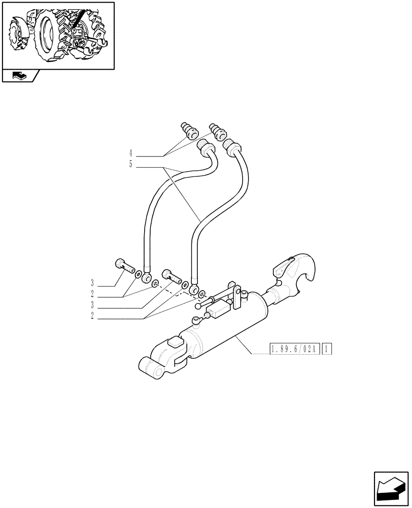 Схема запчастей Case IH PUMA 195 - (1.89.6/02) - (VAR.237) HYDRAULIC TOP LINK FOR ALL LINKAGE OPTIONS - TOP LINK AND PIPES (09) - IMPLEMENT LIFT