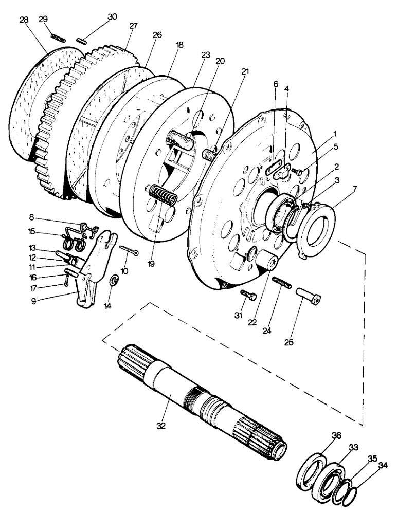 Схема запчастей Case IH 995 - (B01-1) - CLUTCH, DOUBLE CLUTCH UNIT, 990, 990G, 990Q, 990SK, 995, 995G, 995Q, 995SK (03.1) - CLUTCH