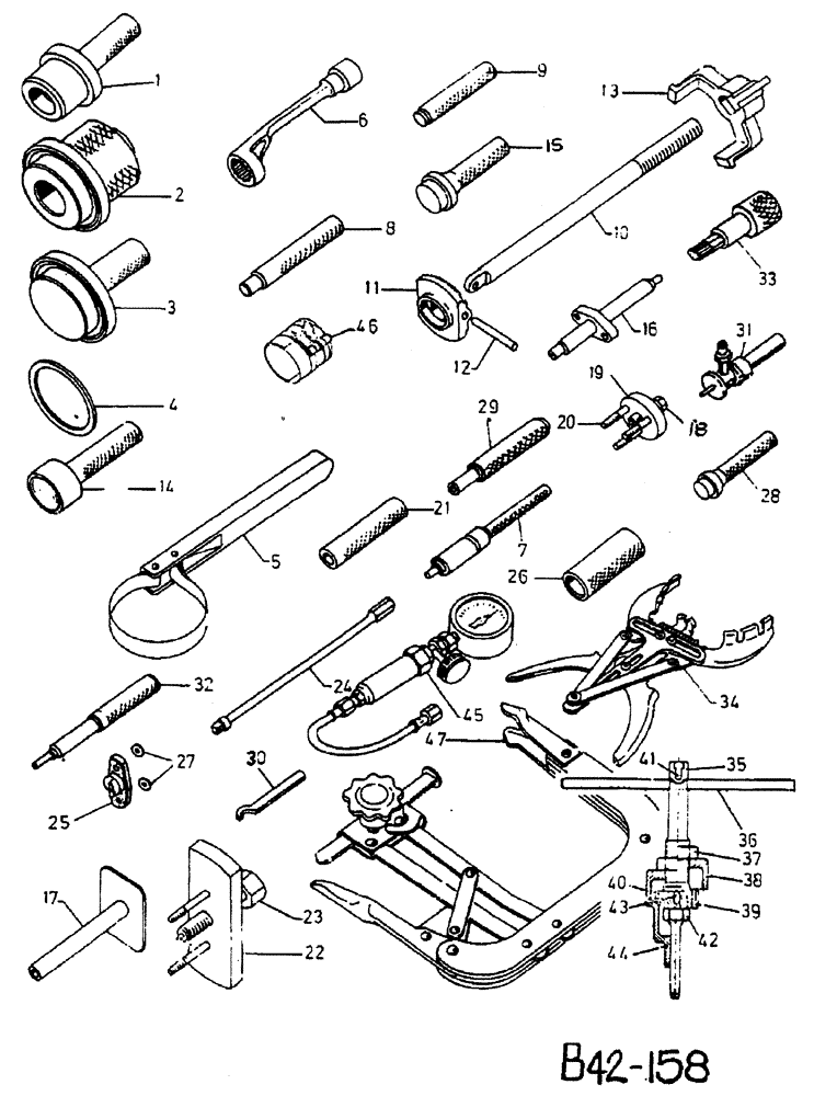 Схема запчастей Case IH 885 - (12-034) - SERVICE TOOLS Power