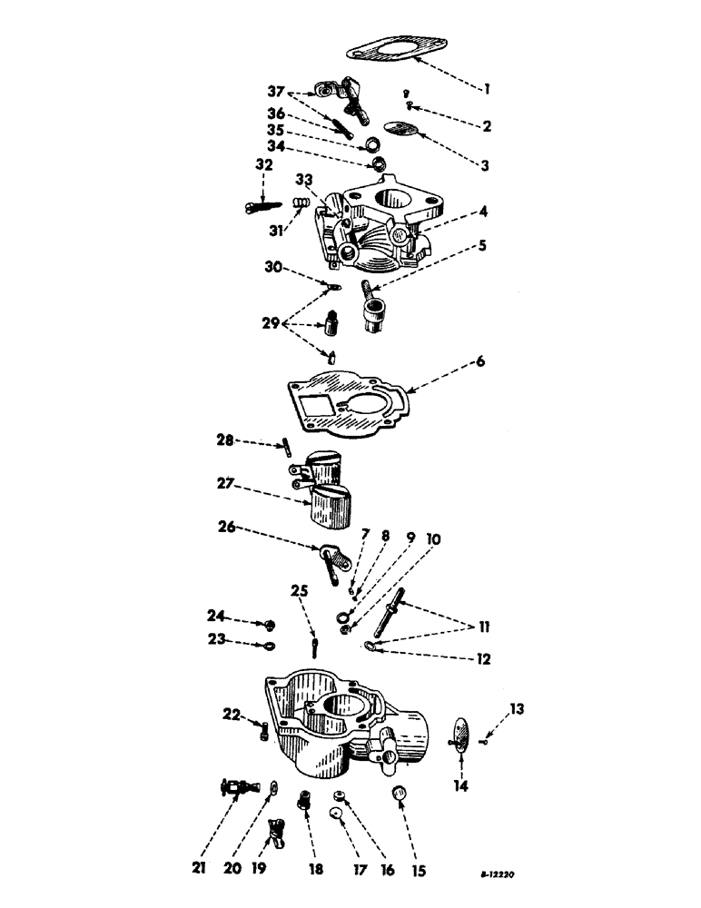 Схема запчастей Case IH SUPER C - (031) - ENGINE, CARBURETOR, CARTER (01) - ENGINE